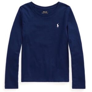 Polo by Ralph Lauren Girl’s Navy Cotton Jersey Long-Sleeve Tee